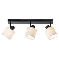 2e Halve Prijs Leen Bakker - Spot 3-lichts Amani - Zwart/off-white - E27 - Metaal - Beige#Zwart - 65x14x18.5 Cm