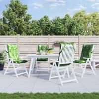 VidaXL Stoelkussens 4 st hoge rug bladpatroon oxford stof