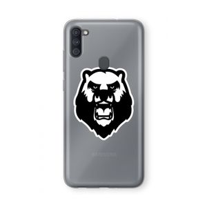 Angry Bear (white): Samsung Galaxy A11 Transparant Hoesje