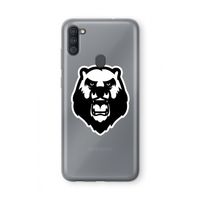 Angry Bear (white): Samsung Galaxy A11 Transparant Hoesje