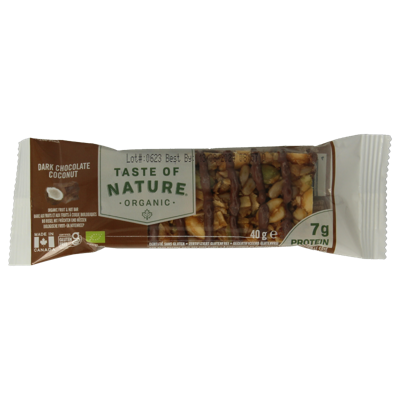 Taste Of Nature Dark chocolate coconut bio 40 Gram Taste Of Nature Dark chocolate coconut bio 40 Gram