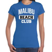 Zomer t-shirt voor dames - Malibu Beach Club - tropisch thema feest kleding - blauw
