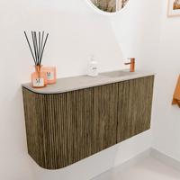Toiletmeubel Mondiaz Joya Dlux | 81.6 cm | Meubelkleur Dusk | Faye wastafel Opalo Wasbak Rechts | 1 kraangat