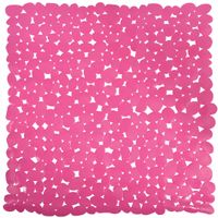 MSV Douche/bad anti-slip mat - badkamer - pvc - fuchsia roze - 53  x 53 cm   -