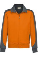 HAKRO 477 Comfort Fit Sweatjacket oranje/antraciet, Tweekleurig