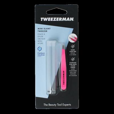 Tweezerman Mini slant tweezer neon pink 1 Stuks
