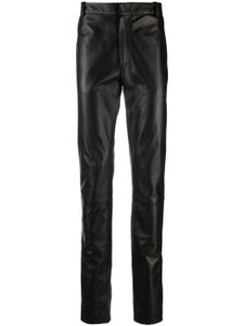 Off-White pantalon skinny en cuir - Noir