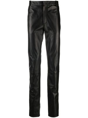 Off-White pantalon skinny en cuir - Noir