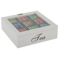 Thee doos Italia wit 9 vaks met zwarte letters 22.5 x 22.5 x 7.2 cm - thumbnail