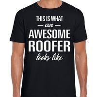 Awesome roofer / dakdekker cadeau t-shirt zwart heren 2XL  - - thumbnail