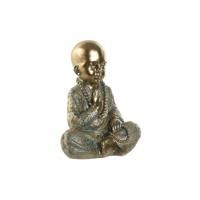 Decoratieve figuren Home ESPRIT Gouden Monnik Orientaals 17 x 13,6 x 21,8 cm