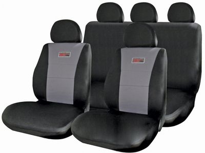 Race Sport stoelhoezenset GT uni polyester zwart/grijs 11 delig Race Sport stoelhoezenset GT uni polyester zwart/grijs 11 delig