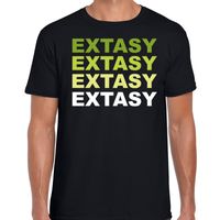 Extasy drugs fun t-shirt zwart met groene bedrukking heren Extasy drugs fun t-shirt zwart met groene bedrukking heren
