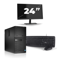 Dell Optiplex XE2 Micro Tower - Intel Core i7-4e Generatie - 16GB RAM - 256GB SSD - Windows 10 + 1x 24 inch Monitor