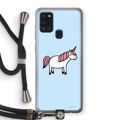 Eenhoorn: Samsung Galaxy A21s Transparant Hoesje met koord