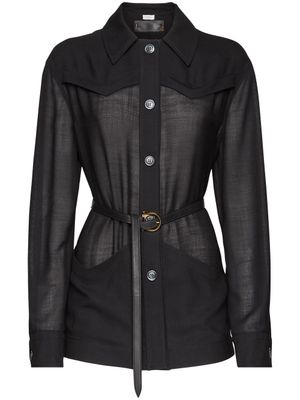 Ferragamo veste à taille ceinturée - Noir