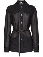 Ferragamo veste à taille ceinturée - Noir