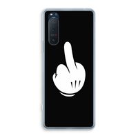 Middle finger black: Sony Xperia 5 II Transparant Hoesje