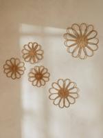 Set van 5 rotan muurbloemen