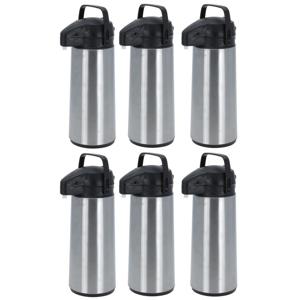 Thermoskan/isoleerkan - 6x - met pomp - RVS - 1,8 liter - Koffiekannen/theekannen