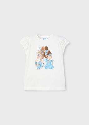 Mayoral Zomer t-shirt S/S pop meisjes - natural wit
