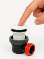 Speciaal Ruimtebesparend sifon met clickwaste Mondiaz Easy | 5/4" | Solid Surface | talc Speciaal Ruimtebesparend sifon met clickwaste Mondiaz Easy | 5/4" | Solid Surface | talc
