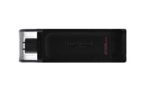 Kingston DataTraveler 70 USB-stick Retail 256 GB Zwart DT70/256GB USB-C