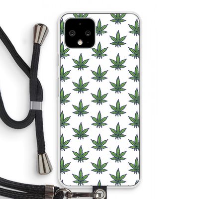 Weed: Pixel 4 Transparant Hoesje met koord