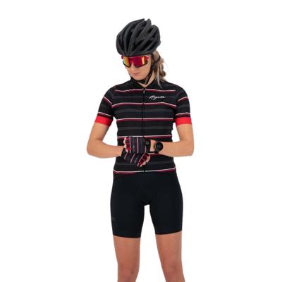 Rogelli Stripe + Korte Mouw Fietsshirt Dames L/40