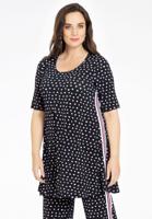 Yoek Tuniek wide bottom SPRINKLE stripe | Zwart | Maat 46/48 Yoek Tuniek wide bottom SPRINKLE stripe | Zwart | Maat 46/48