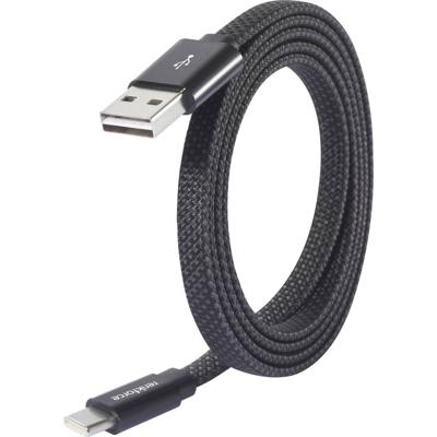 Renkforce USB-kabel USB 2.0 USB-A stekker, USB-C stekker 1.00 m Zwart Met magnetische opwikkeling RF-6872560