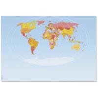 Sigel World Map HO560 Bureau onderlegger Blanco Meerdere kleuren (b x h) 595 mm x 410 mm