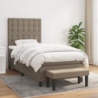 Boxspring met matras stof taupe 90x190 cm