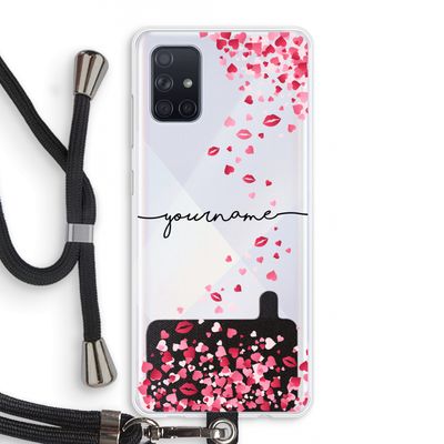 Hartjes en kusjes: Samsung Galaxy A71 Transparant Hoesje met koord