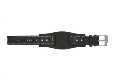 Horlogeband Fossil JR9991 Onderliggend Leder Zwart 24mm