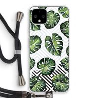 Geometrische jungle: Pixel 4 Transparant Hoesje met koord