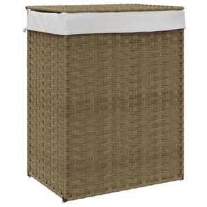 vidaXL Wasmand met deksel 46x33x60 cm poly rattan