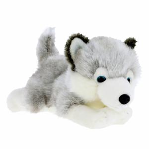 Knuffeldier Puppy Husky hond - zachte pluche stof - premium kwaliteit knuffels - grijs - 30 cm