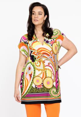 Yoek Tunic wide | Oranje | Maat 50/52