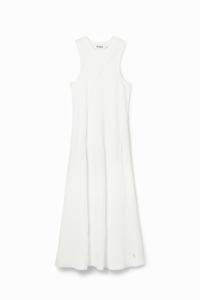 Midi-jurk geribde patch - WHITE - L