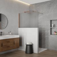 Fortifura Galeria Halfhoge Inloopdouche - 120x80cm - mat glas - 8mm - nano - met profiel en stabilisatiestang - Geborsteld koper PVD (Koper) SW1235441 SW876702 Fortifura Galeria Halfhoge Inloopdouche - 120x80cm - mat glas - 8mm - nano - met profiel en stabilisatiestang - Geborsteld koper PVD (Koper) SW1235441 SW876702