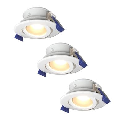 Set van 3 Lima LED inbouwspots - 5 Watt 400 lumen - 4000K neutraal wit - GU10 - Dimbaar - Rond - Kantelbaar - IP65 Waterdicht - Wit - Voor binnen, buiten en badkamer