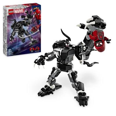 LEGO 76276 Marvel Venom's robot armor versus Miles Morales, building toy with minifigures