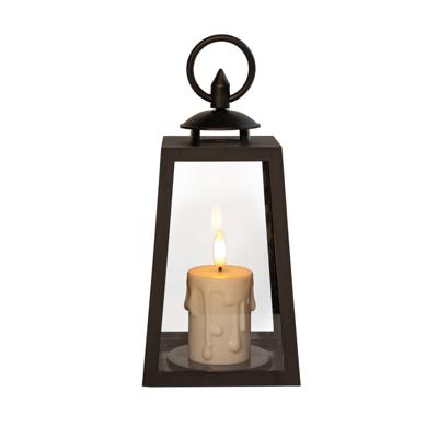 Lantaarn met druipkaars 20,5x10 cm - Annas collection