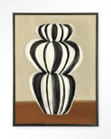 Urban Cotton Wandkleed 'Vivid Vase 03' 145 x 190cm in Floating Frame - black