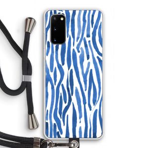 Blauwe nerven: Samsung Galaxy S20 Transparant Hoesje met koord