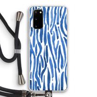 Blauwe nerven: Samsung Galaxy S20 Transparant Hoesje met koord