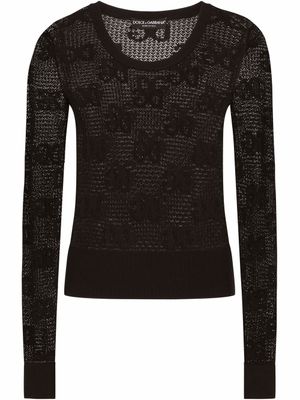 Dolce & Gabbana pull à logo DG - Noir