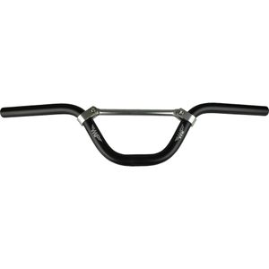 VWP stuur 102mm|4inch hoog alu zwart met chrome spil