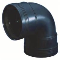 Wavin Bocht 88° 2x Manchet 125mm Zwart - Weerbestendige, Impactsterke Afvoer